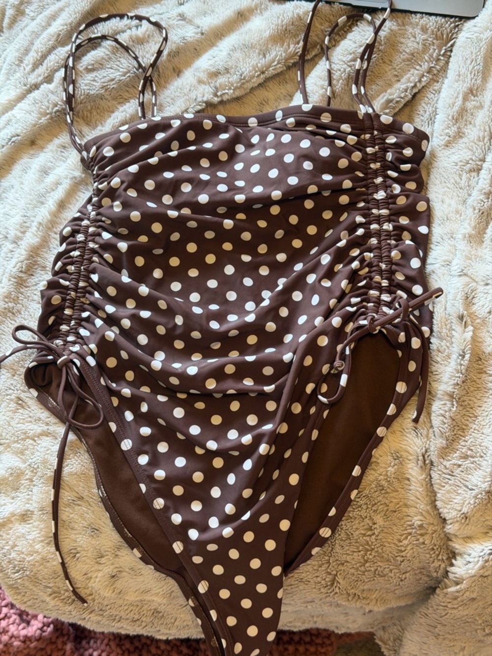 wild fable Brown and White Polka Dot One-Piece Swimsuit